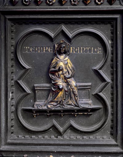 Matigheid, paneel F van de zuidelijke deuren van het Baptisterium van San Giovanni, 1336 door Andrea Pisano